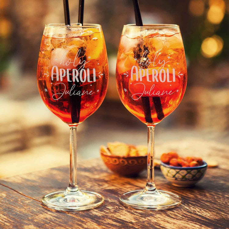 Leonardo Aperol Glas mit Gravur - Holy Aperoli