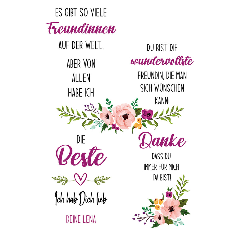 Kerzenhalter Set - Beste Freundin + Wunschname