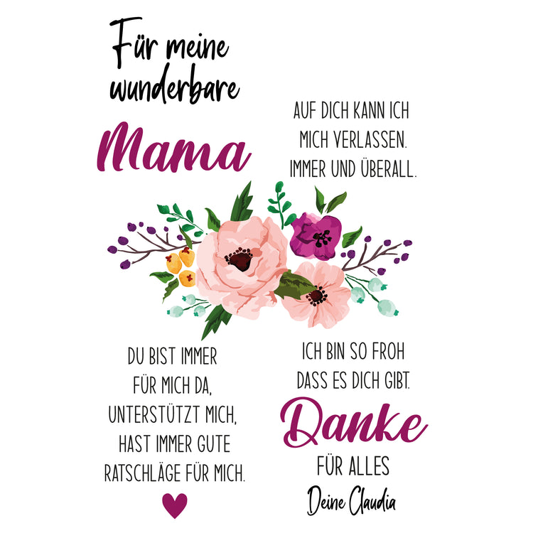 Kerzenhalter Set - Wunderbare Mama + Wunschname