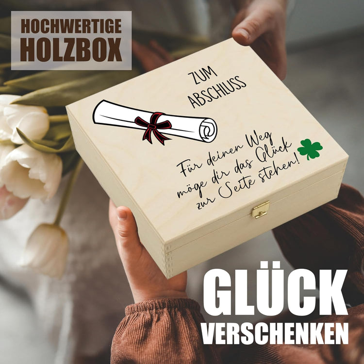 Hufeisen Geschenk in Holzbox Zum Abschluss - Für  deinen Weg
