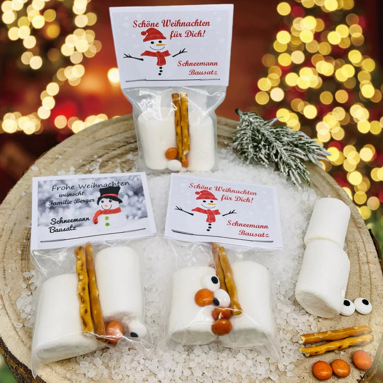 3er Set - Zauberbeutel - Essbarer Schneemann-Bausatz
