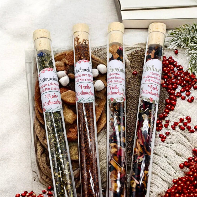 3er Set - Weihnachts-Tee im Reagenzglas - personalisierbar