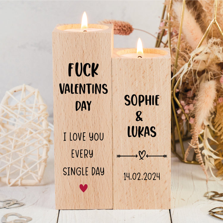 Kerzenhalter Fuck Valentinesday - personalisiert