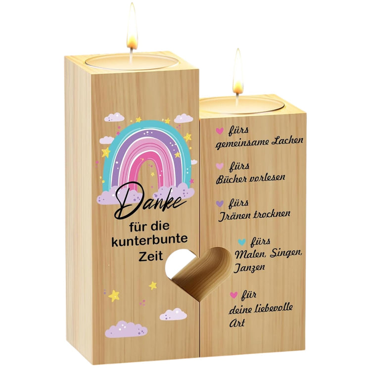Kerzenständer - Danke für die kunterbunte Zeit  - Abschiedsgeschenk