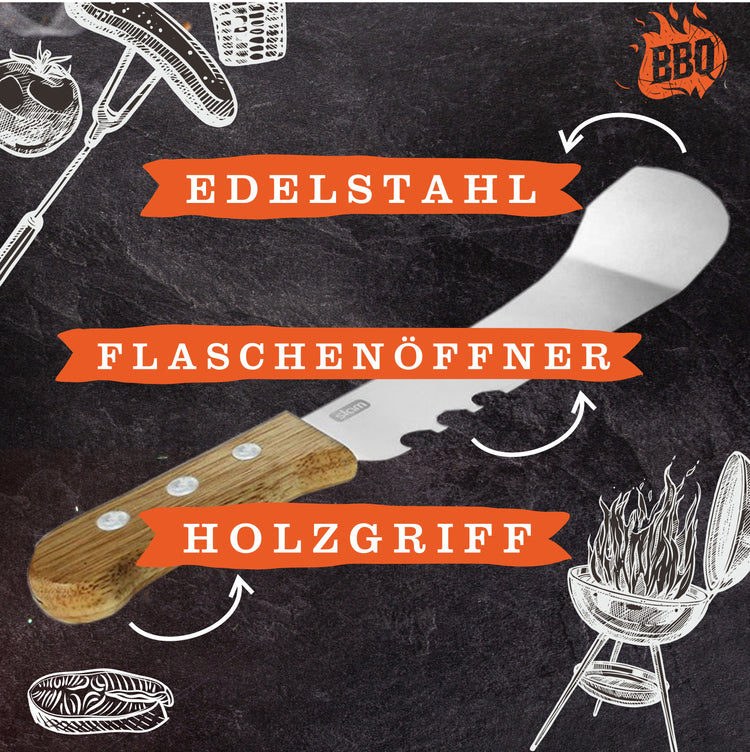 Grillmachete mit Edelstahlklinge NAMEN zum grillen geboren