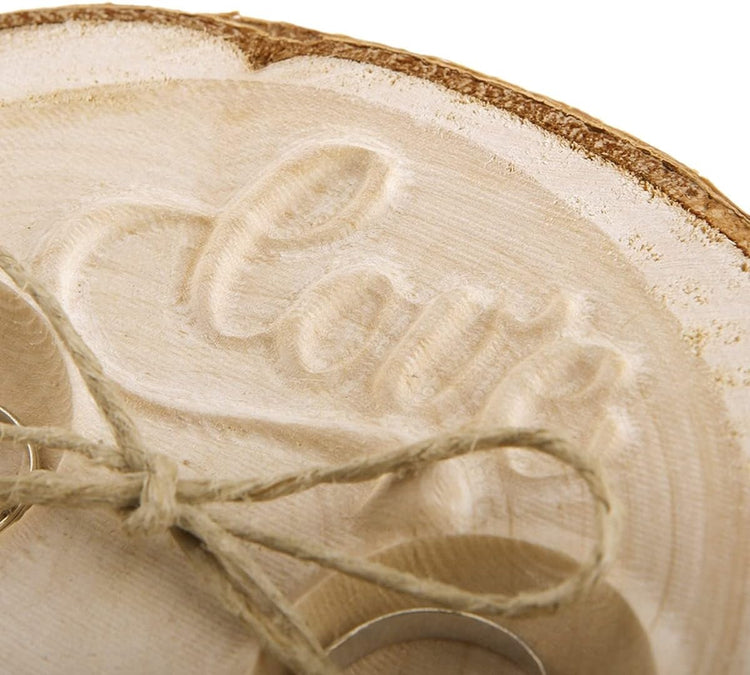 Ringkissen zur Hochzeit - Birkenscheibe - Boho Trauringkissen - personalisierbar