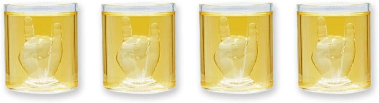 4 Rock Hand Schnapsgläser für Partys & Festivals