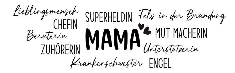 Holzaufsteller beste Mama - Superheldin mit Trockenblumen & Vase