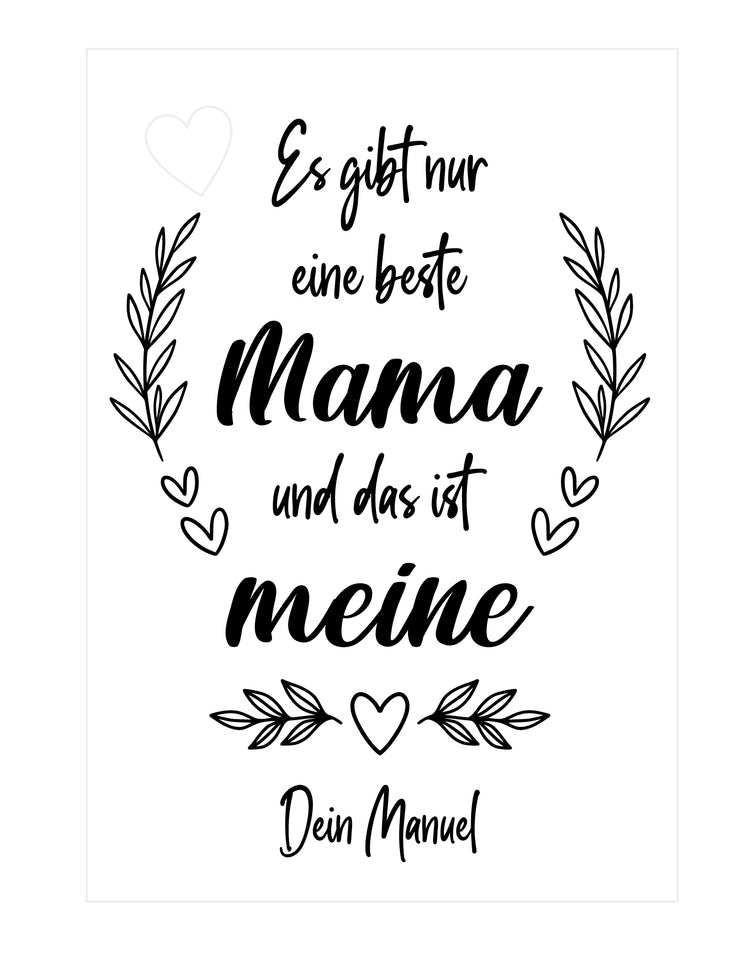 Personalisierbarer Trockenblumenständer Beste Mama mit Vase