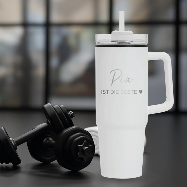 Thermobecher 900 ml Die/der Beste mit Name