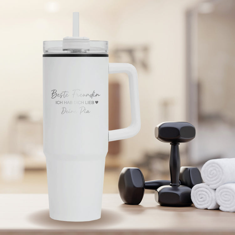 Thermobecher 900 ml Beste Freundin mit Name
