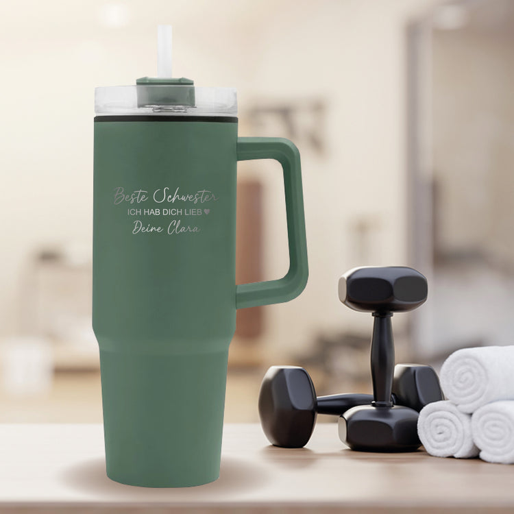 Thermobecher 900 ml Beste Schwester mit Name