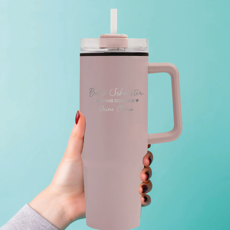 Thermobecher 900 ml Beste Schwester mit Name