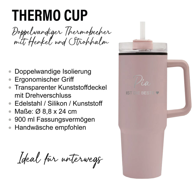 Thermobecher 900 ml Die/der Beste mit Name