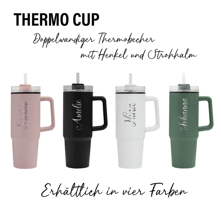 Thermobecher mit Henkel 900 ml mit Wunschname