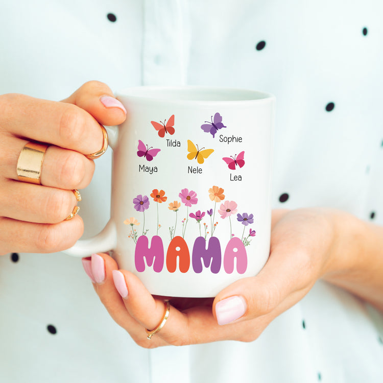 Tasse - Schmetterlinge für Mama - mit Personalisierung