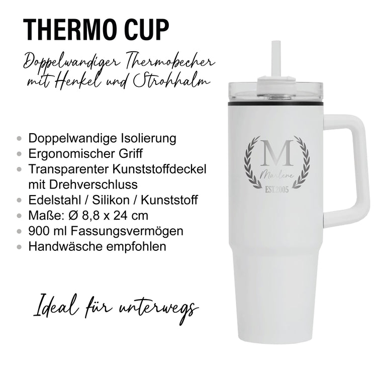 Thermobecher 900 ml Monogram mit Name