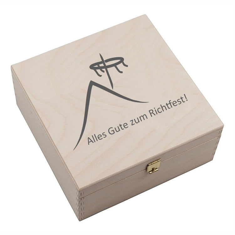 Hufeisen-Box Alles Gute zum Richtfest (Hausdach und Richtkranz)