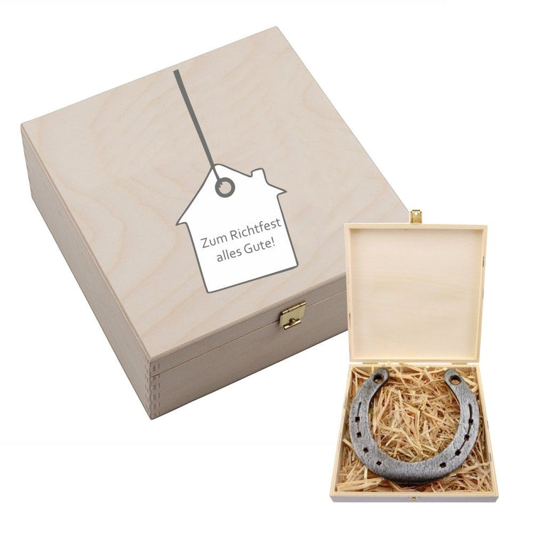 Hufeisen-Box Zum Richtfest alles Gute! (Anhänger)