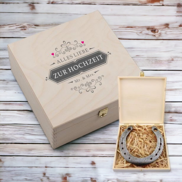 Hufeisen-Box Alles Liebe zur Hochzeit (Mr & Mrs)