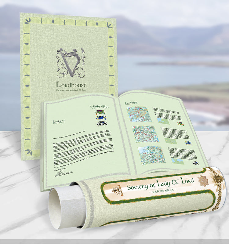 Lordschaft Geschenk Urkunde  -  Irish Lady und Lord of Kerry