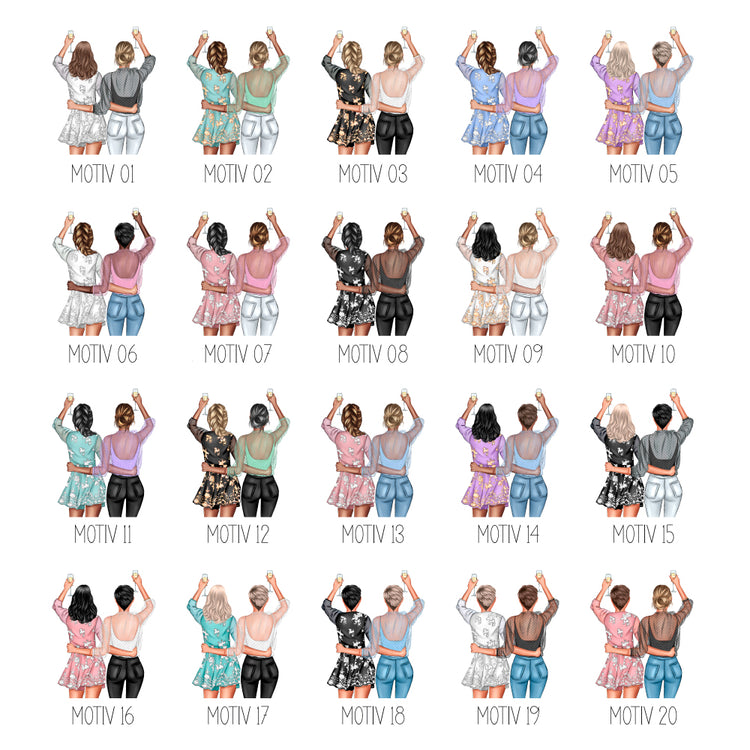 Acrylaufsteller Freundinnen Dream Team personalisiert mit Euren Namen