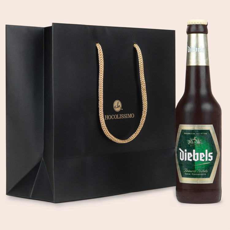 Bierflasche aus Schokolade