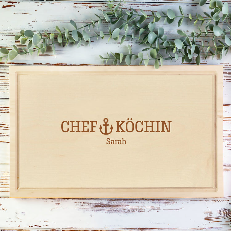 Schneidebrett Chefkoch/- köchin - personalisierbar