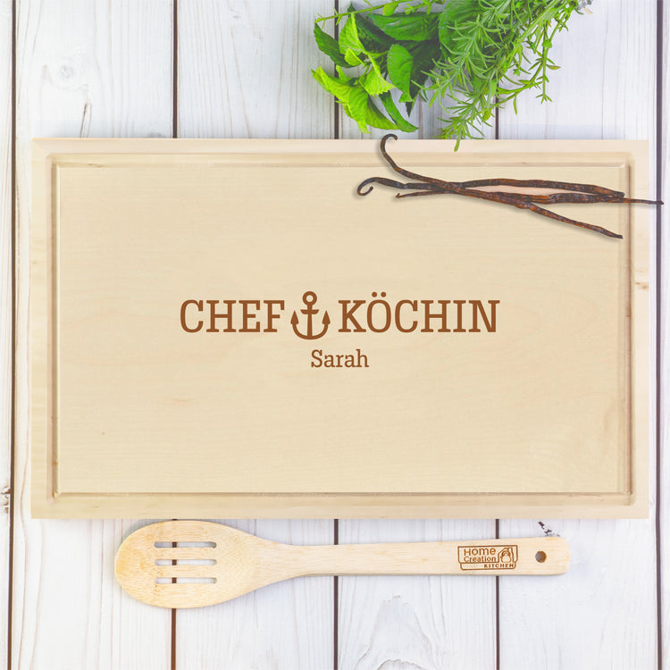 Schneidebrett Chefkoch/- köchin - personalisierbar