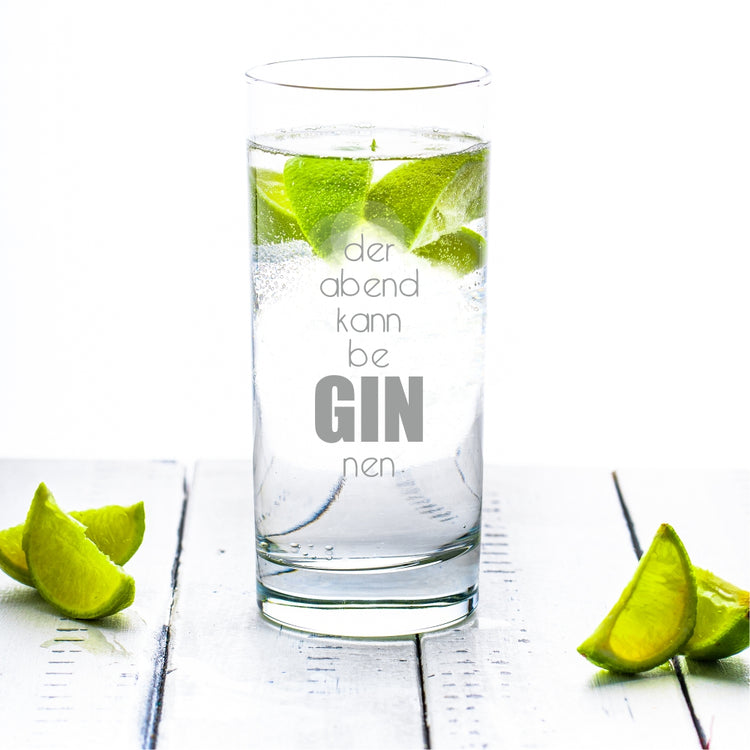 GIN-Glas Der Abend kann beGINnen