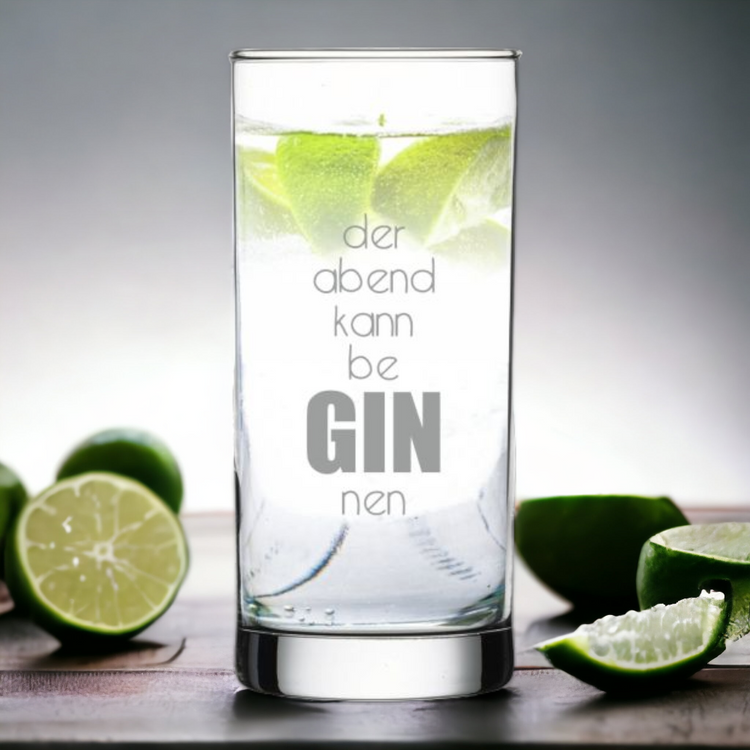 GIN-Glas Der Abend kann beGINnen