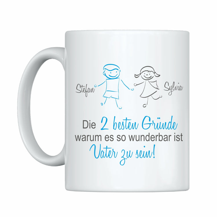 Tasse Die besten Gründe, warum es so wundervoll ist Vater zu sein! - personalisiert