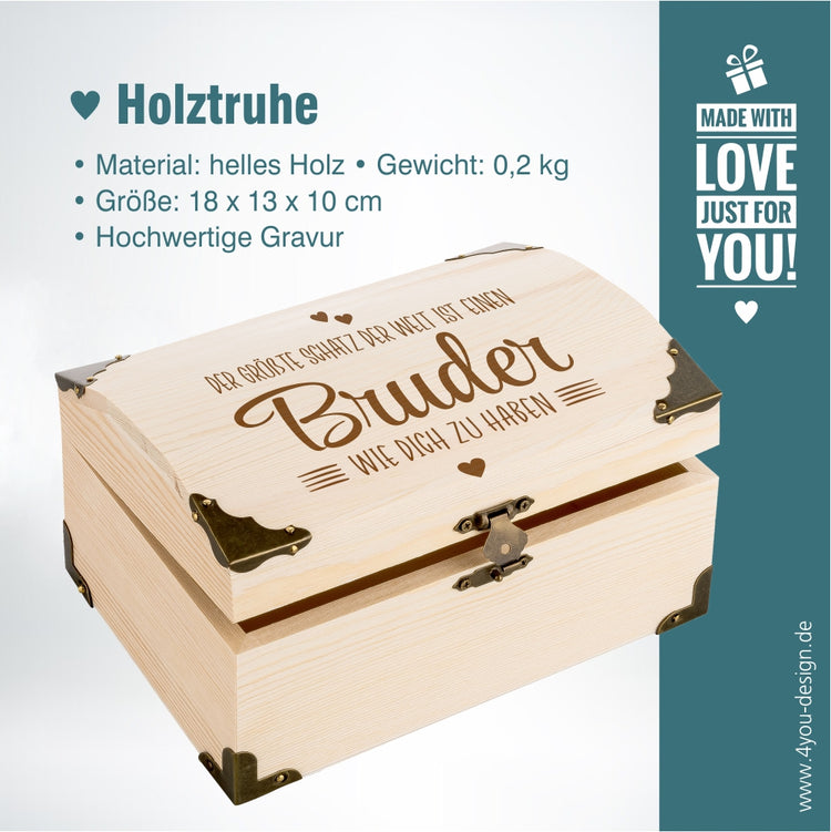Schatztruhe mit Gravur Der größte Schatz der Welt ... Bruder