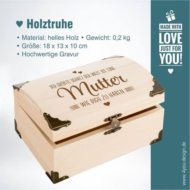 Schatztruhe mit Gravur Der größte Schatz der Welt ... Mutter