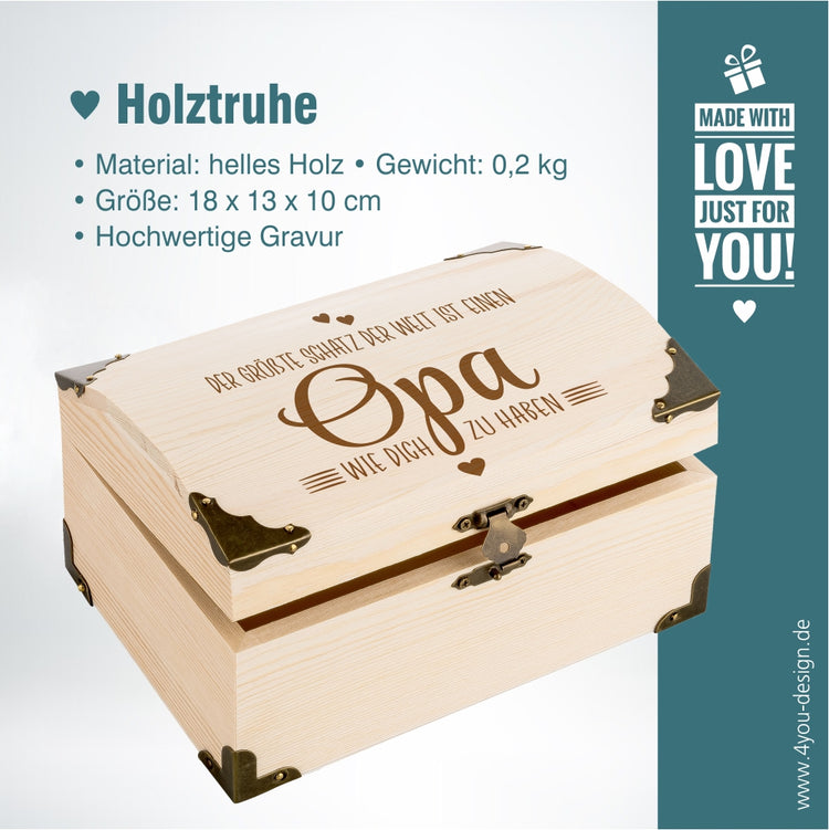 Schatztruhe mit Gravur Der größte Schatz der Welt ... Opa