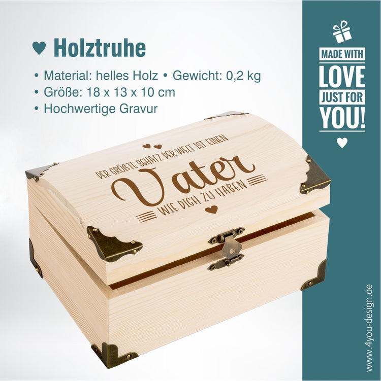 Schatztruhe mit Gravur Der größte Schatz der Welt ... Vater