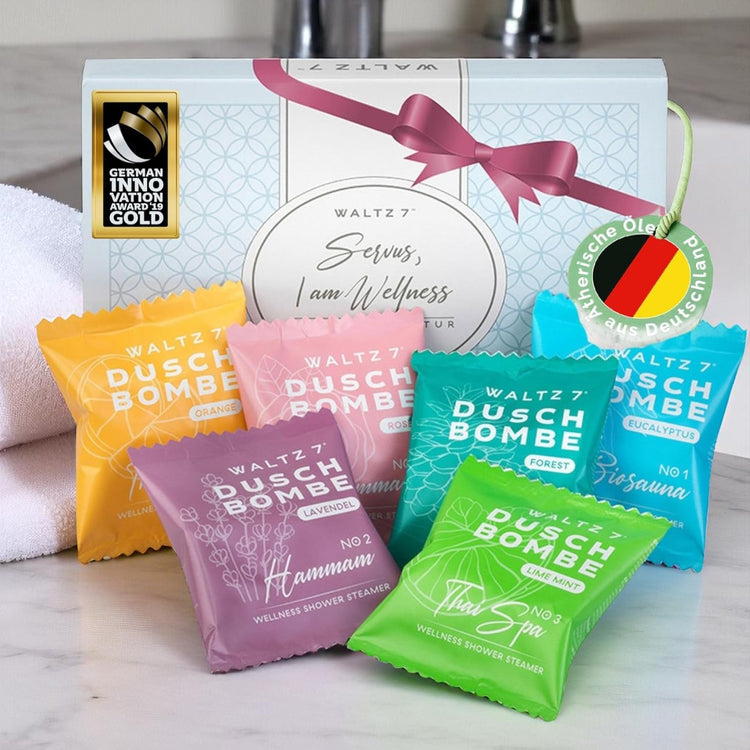 WALTZ 7 Original Duschbomben Set - Aromatherapie - Wellness-Geschenk