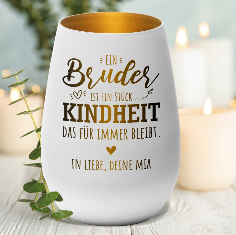 Windlicht Ein Bruder ist ein Stück Kindheit das für immer bleibt personalisiert