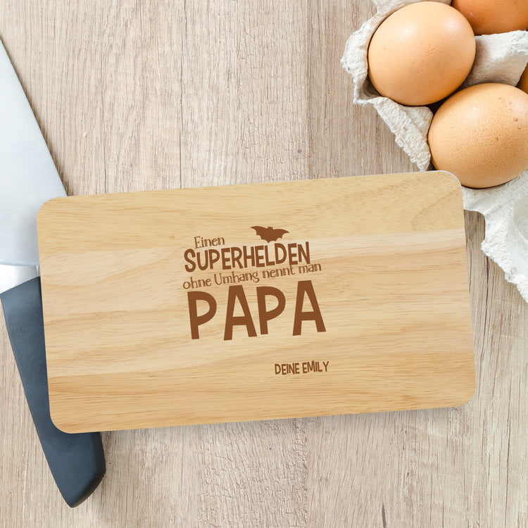 Frühstücksbrett Einen Superhelden ohne Umhang nennt man Papa