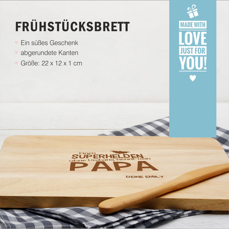 Frühstücksbrett Einen Superhelden ohne Umhang nennt man Papa