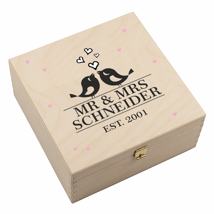Personalisierte Hufeisen-Box Mr & Mrs Est. Since