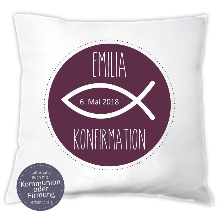 Personalisiertes Kissen Meine Konfirmation / Firmung / Kommunion