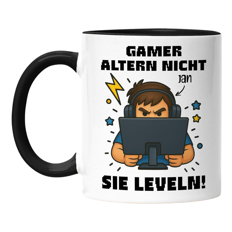 Gamer Tasse - Gamer altern nicht - sie leveln