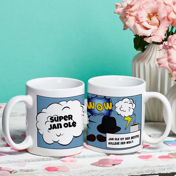 Tasse für Helden mit Wunschtext für Männer