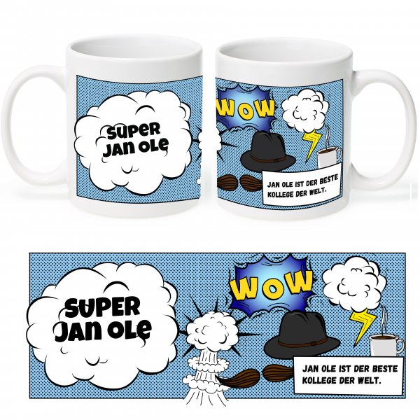 Tasse für Helden mit Wunschtext für Männer