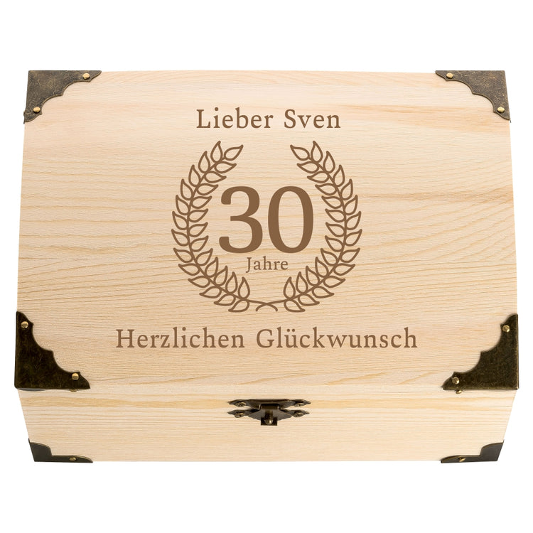 Personalisierbare Schatztruhe Glückwunsch zum 30. Geburtstag