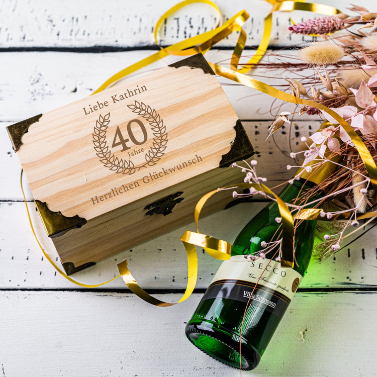 Personalisierbare Schatztruhe Glückwunsch zum 40. Geburtstag