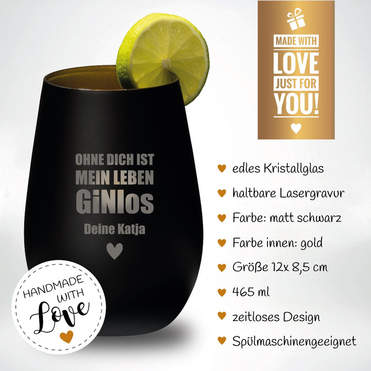 Ginglas - Ohne dich ist mein Leben GINlos mit Wunschname