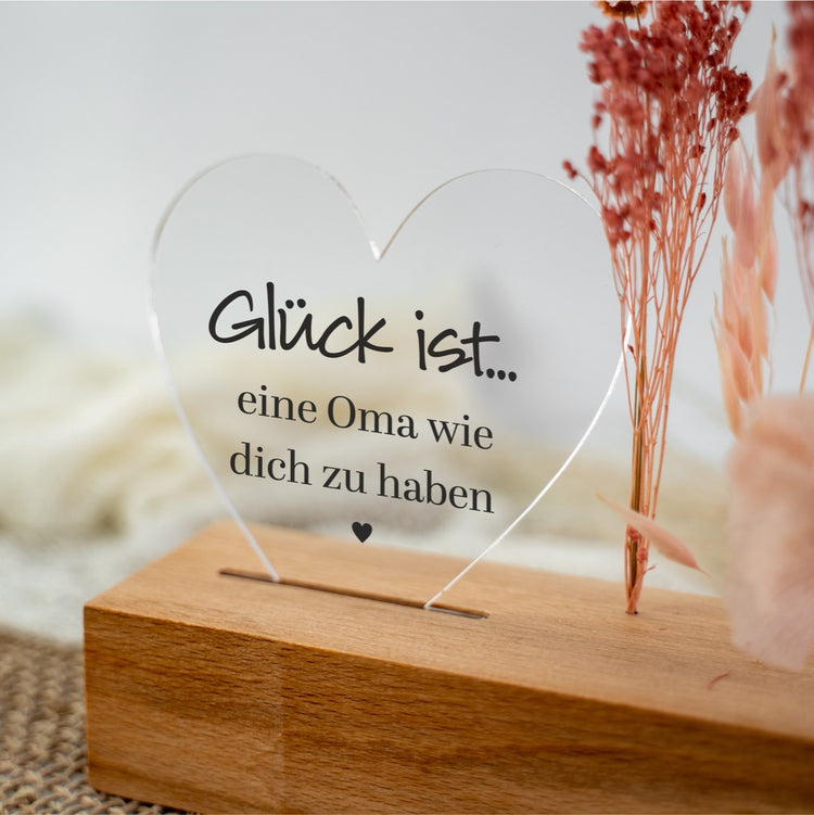 Trockenblumenständer - Herz Glück ist eine Oma wie Dich zu haben