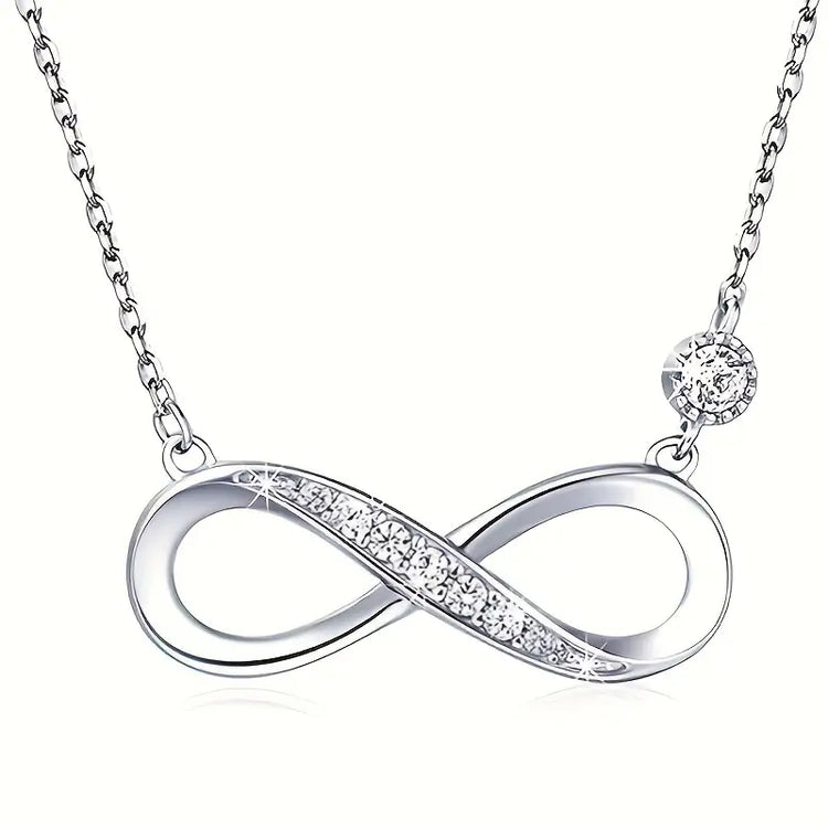 Halskette Unendlichkeit 925er Silber mit Zirkonia